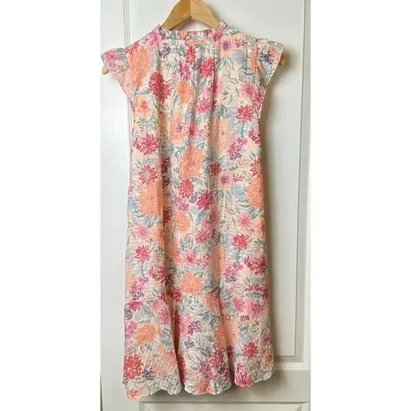 Ann Taylor LOFT Pink Champagne Floral Flutter Sleeve Mini Dress Size X-Small NWT - Picture 5 of 10